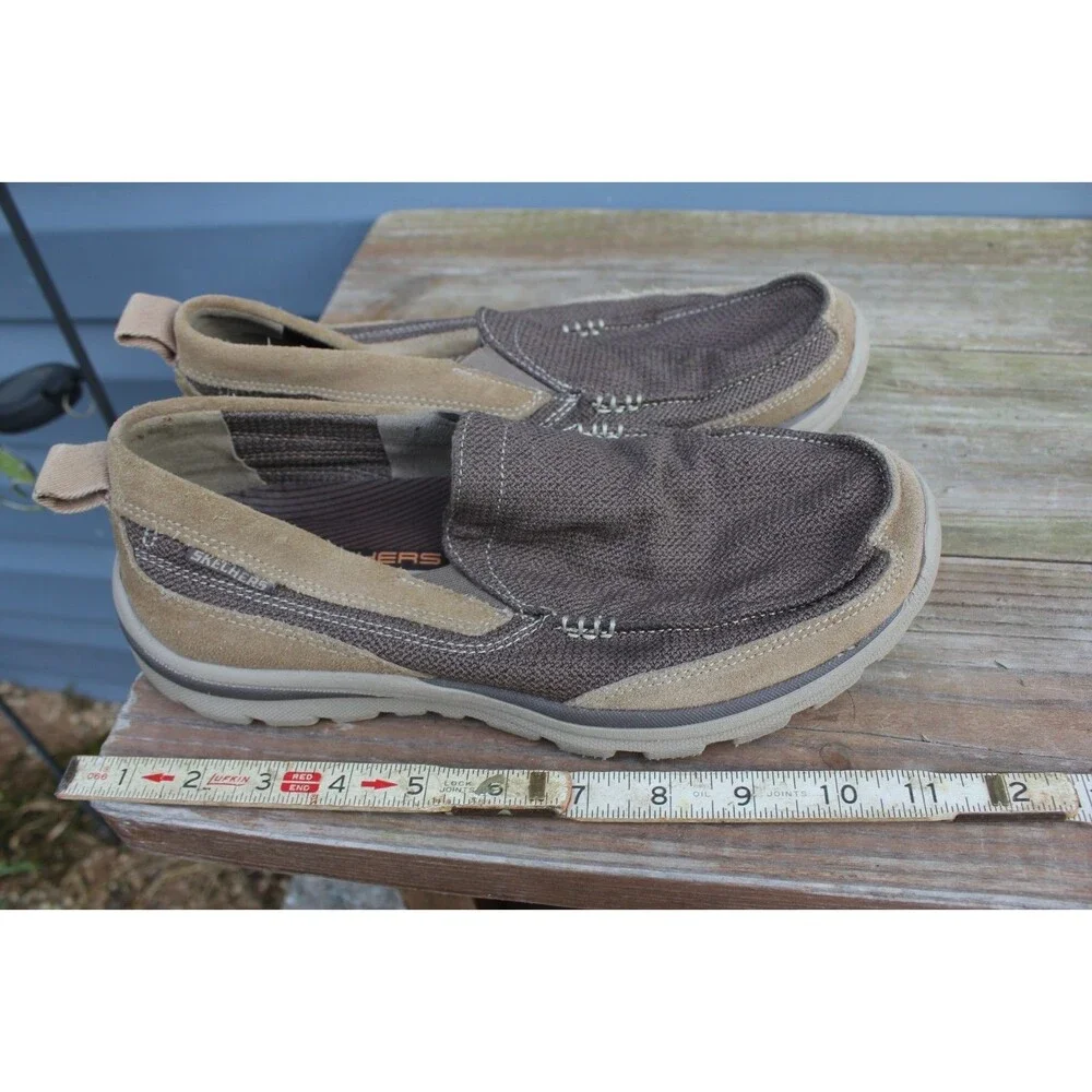 Skechers Relaxed Fit Milford 64365 Slip-on Loafer Shoes Mens Size 9 Brown Comfy